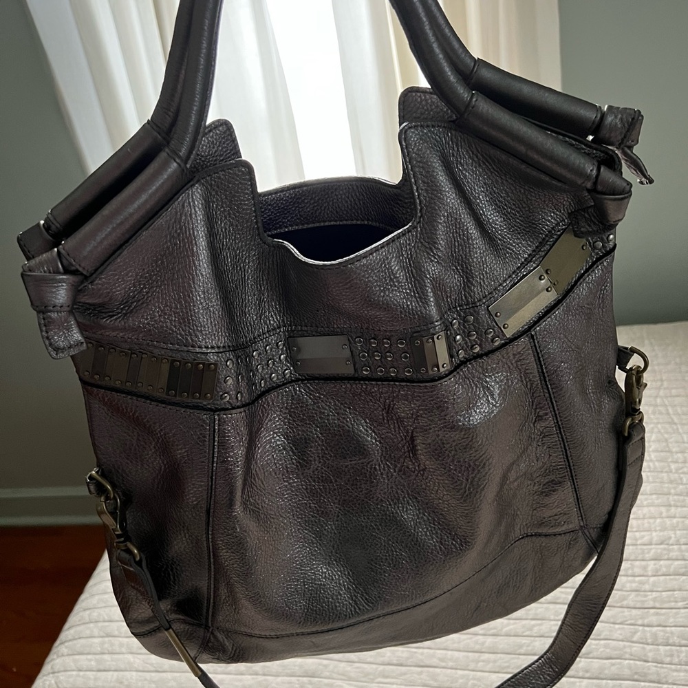 CLOSEOUT!! New Foley + Corinna Metallic Leather Hobo Bag